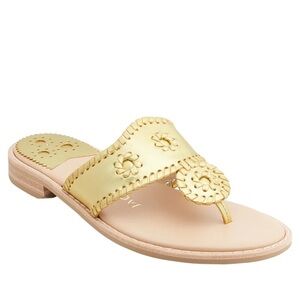 JACK ROGERS JACKS FLAT SANDAL in GOLD size 10.5
